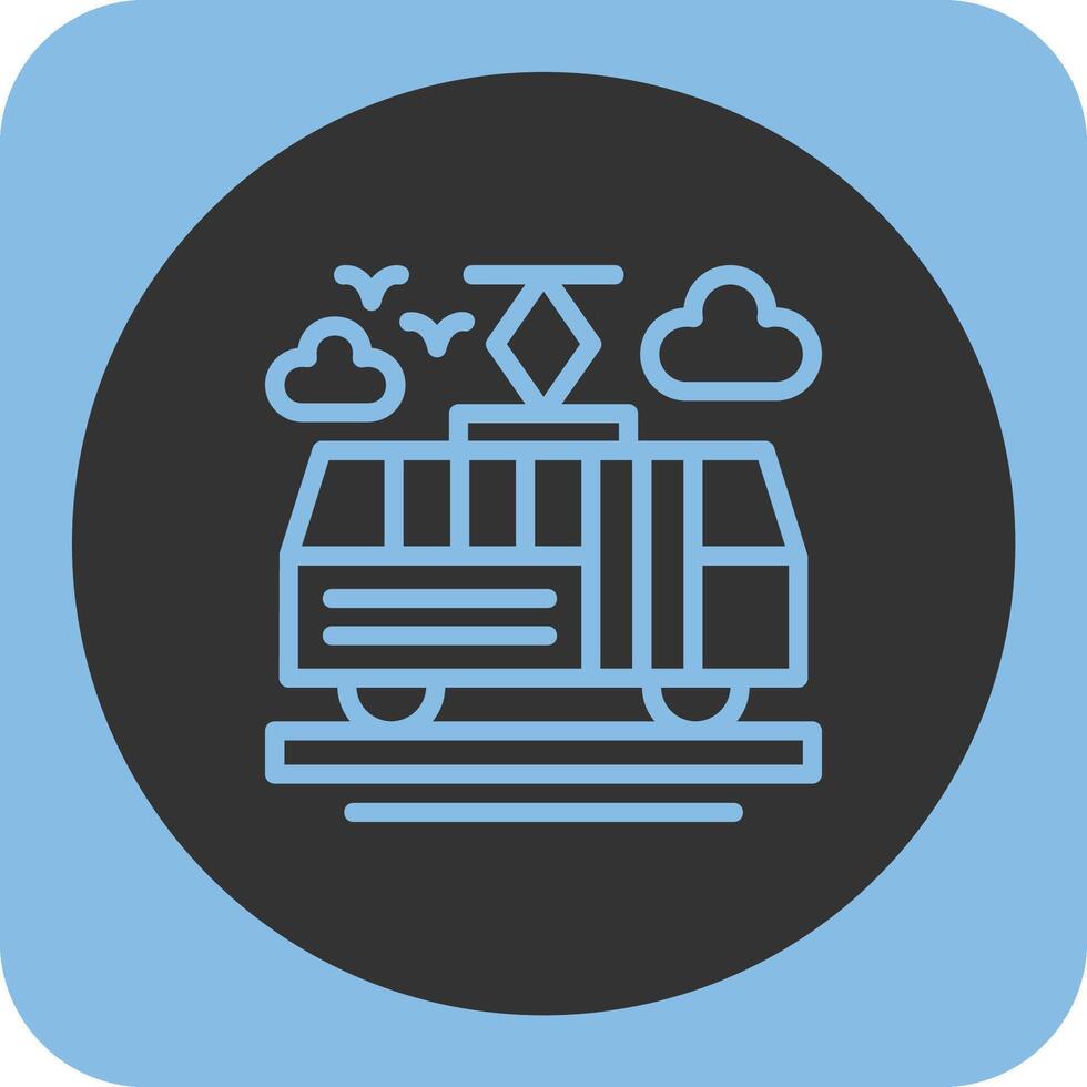 Tram Linear Round Icon vector