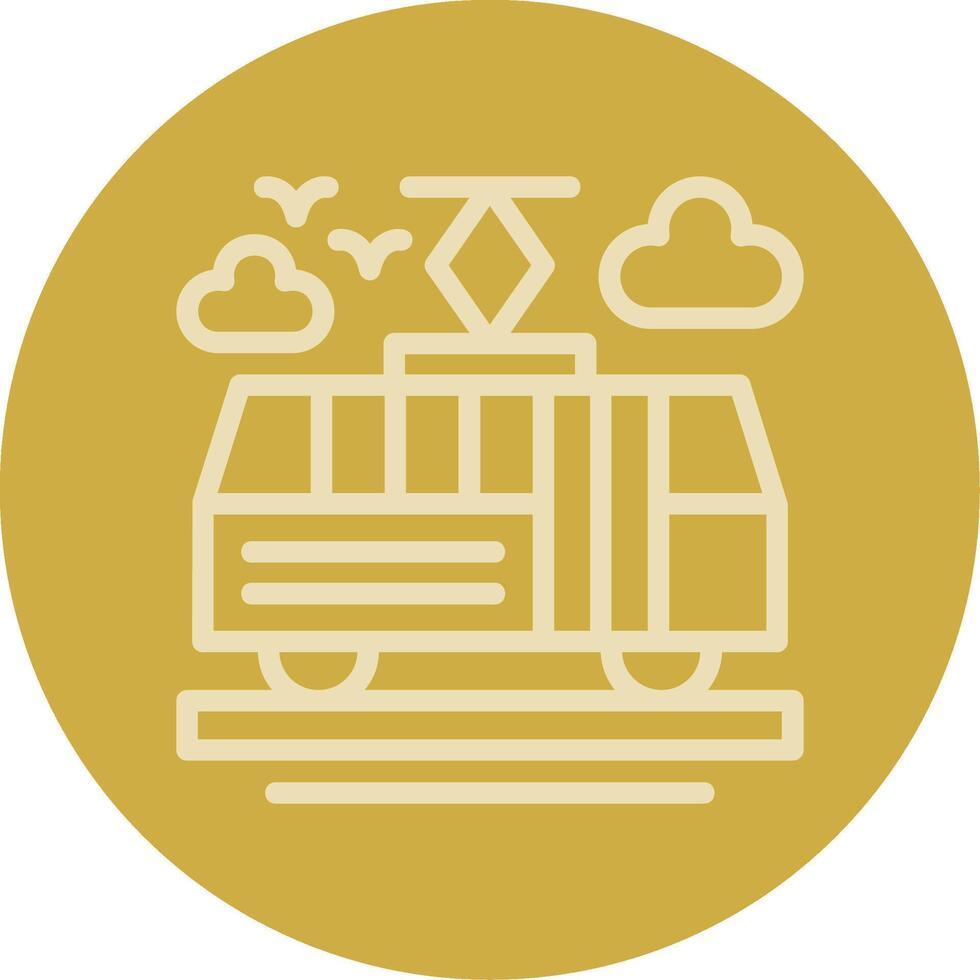 Tram Line Multi color Icon vector