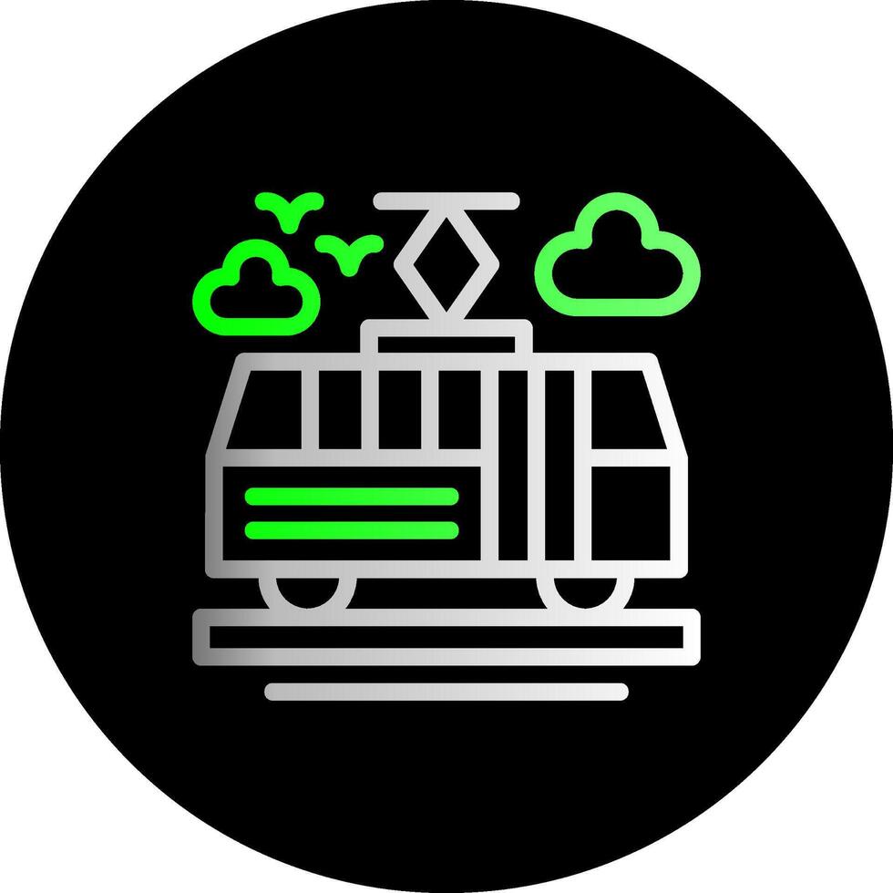 Tram Dual Gradient Circle Icon vector