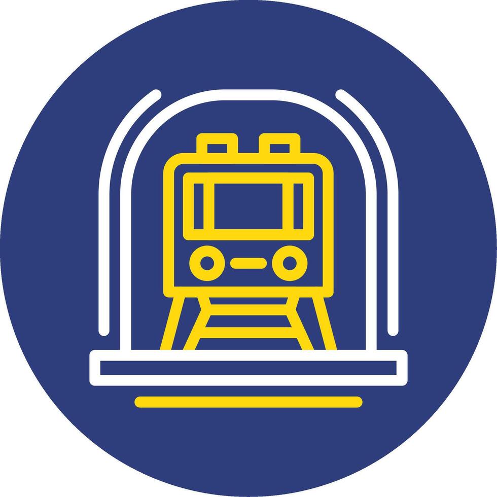 Subway Dual Line Circle Icon vector