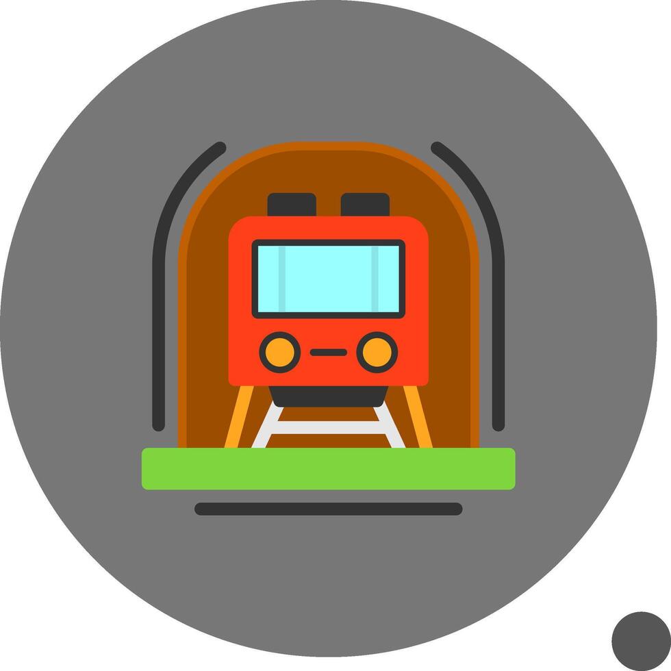 Subway Flat Shadow Icon vector