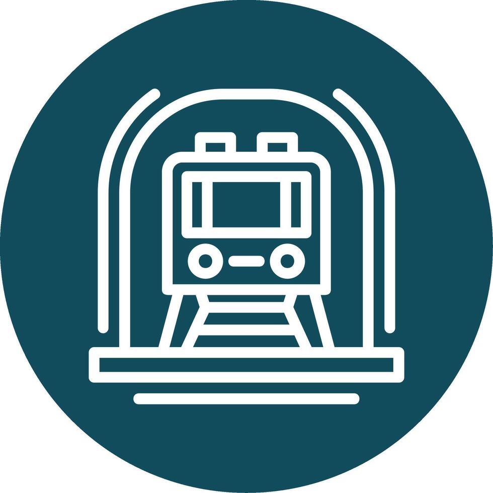 Subway Outline Circle Icon vector