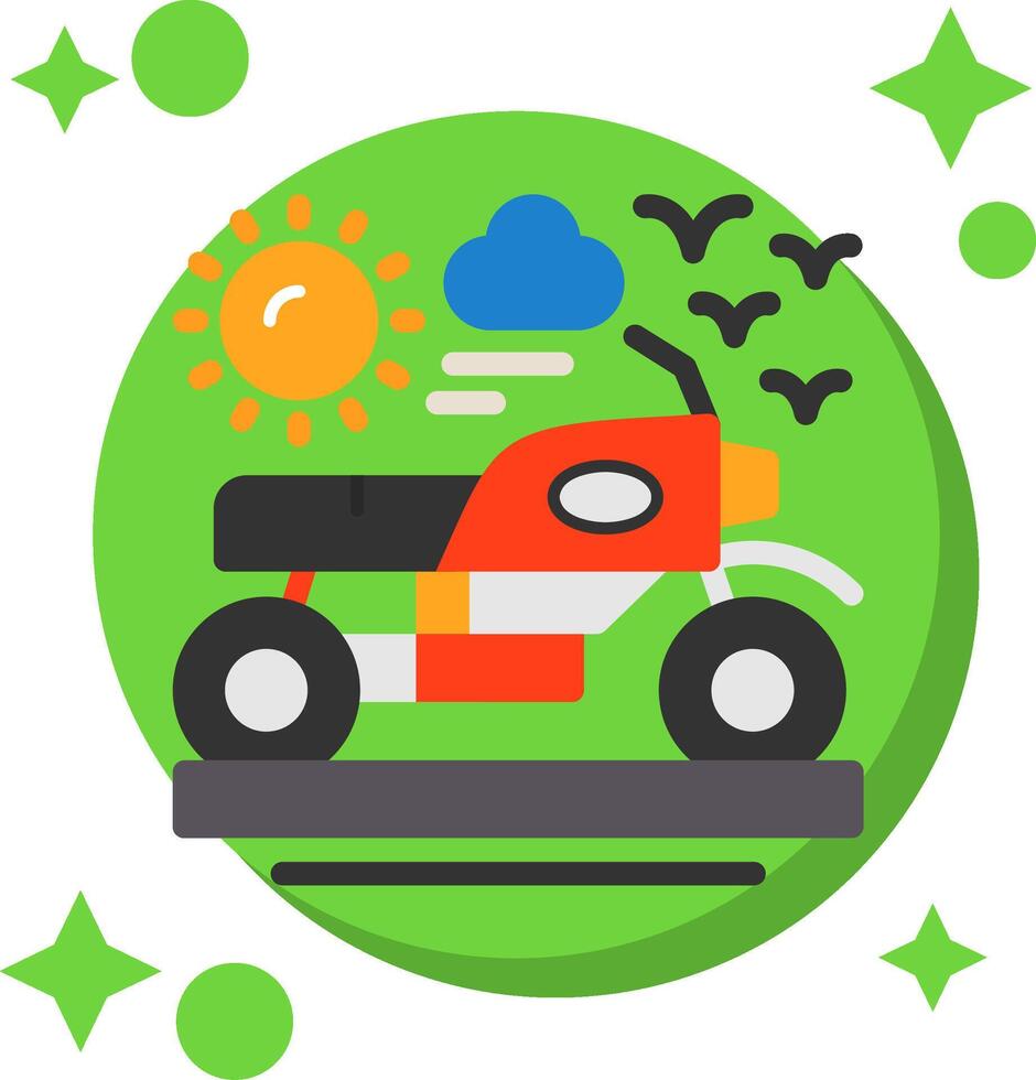 Motorcycle Tailed Color Icon vector