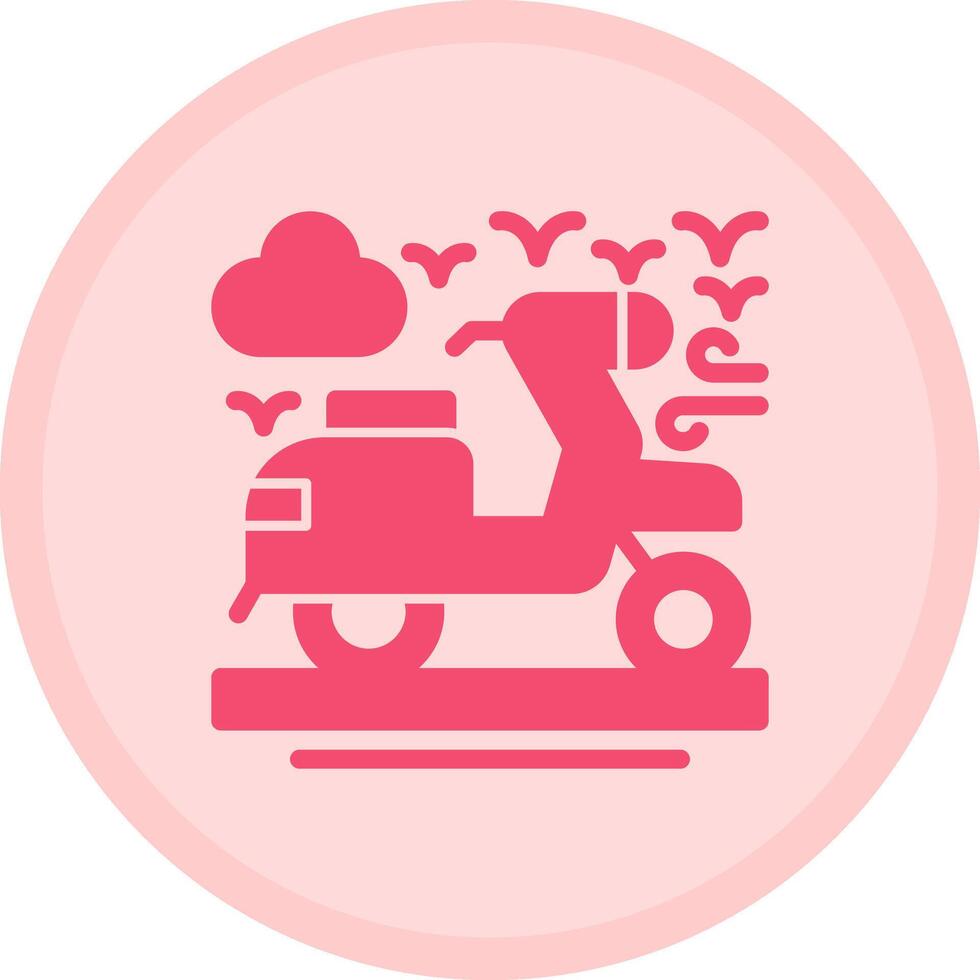 Scooter Multicolor Circle Icon vector