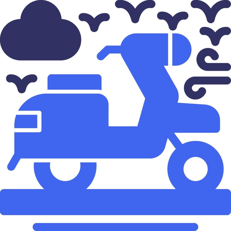 Scooter Solid Two Color Icon vector