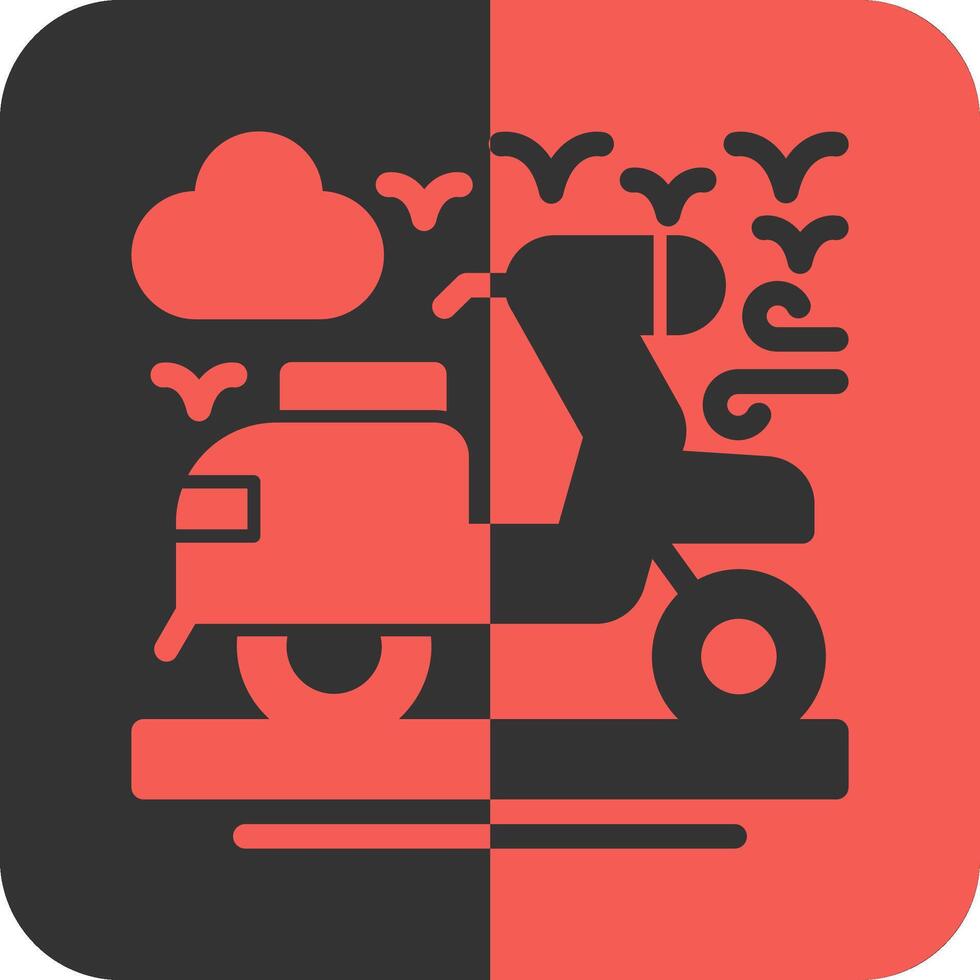 Scooter Red Inverse Icon vector