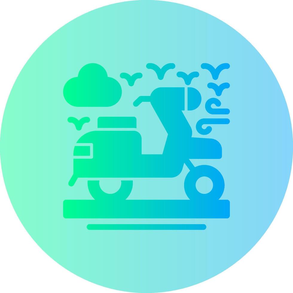 Scooter Gradient Circle Icon vector