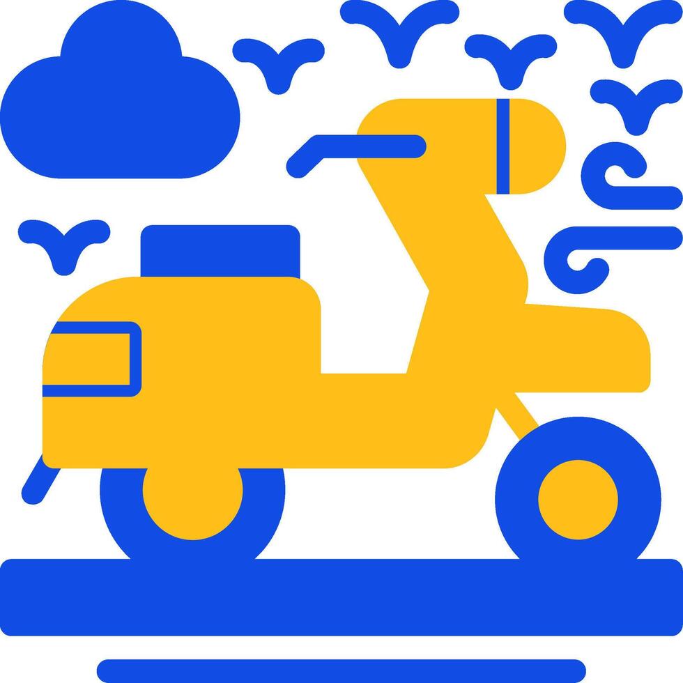 Scooter Flat Two Color Icon vector