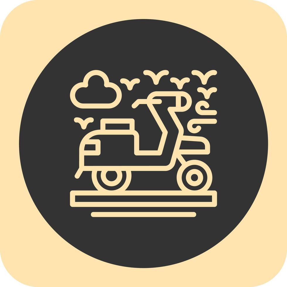 Scooter Linear Round Icon vector