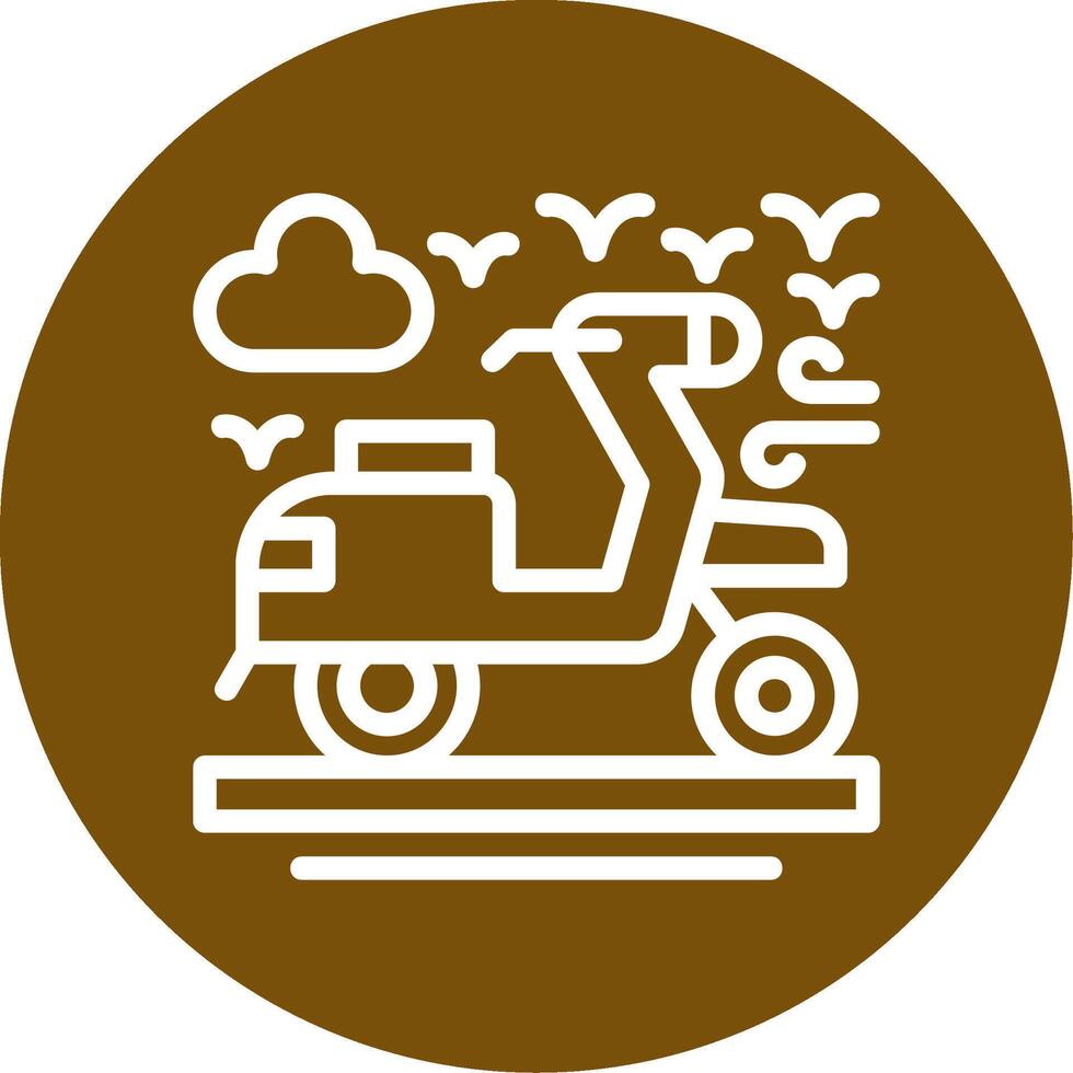 Scooter Outline Circle Icon vector