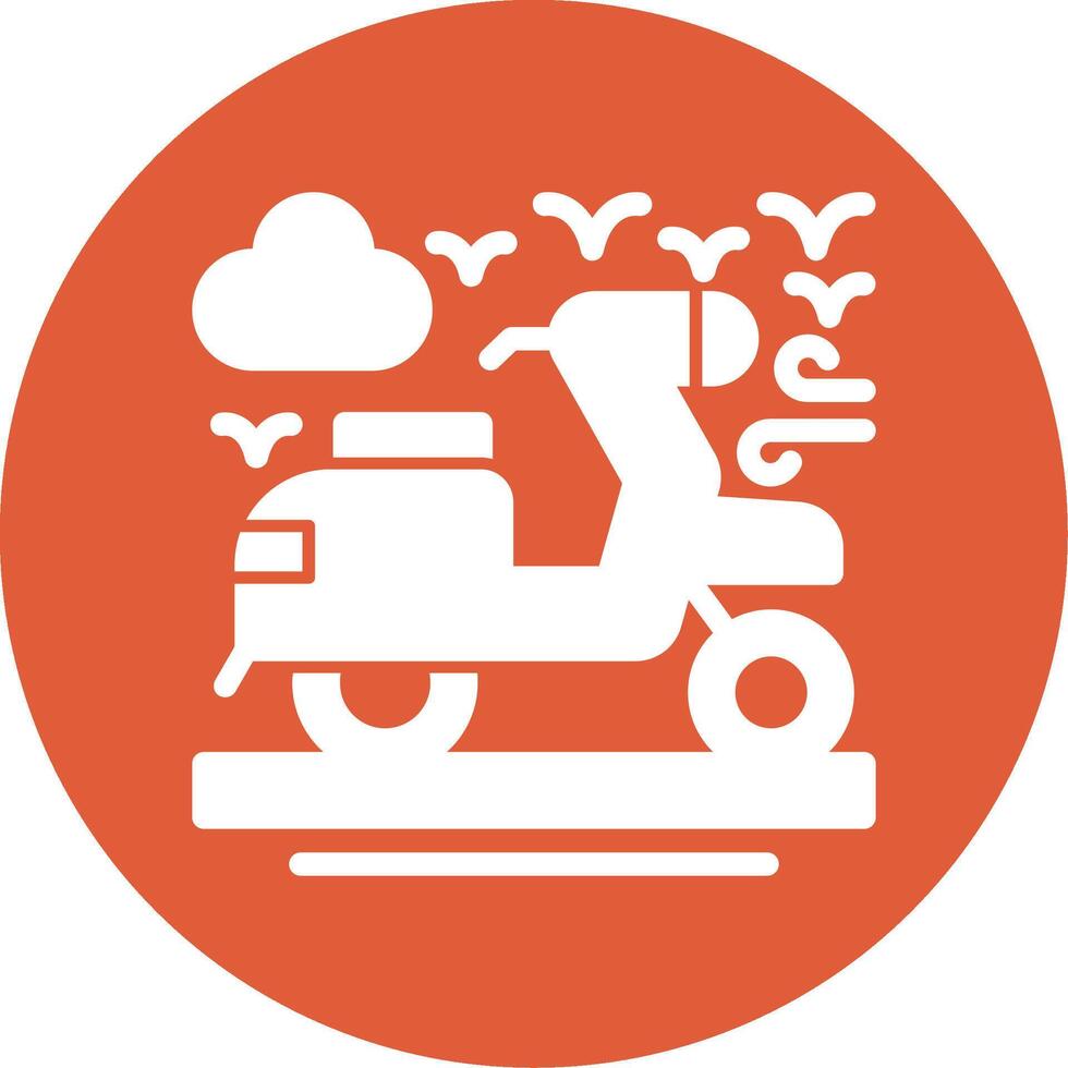 Scooter Glyph Circle Icon vector