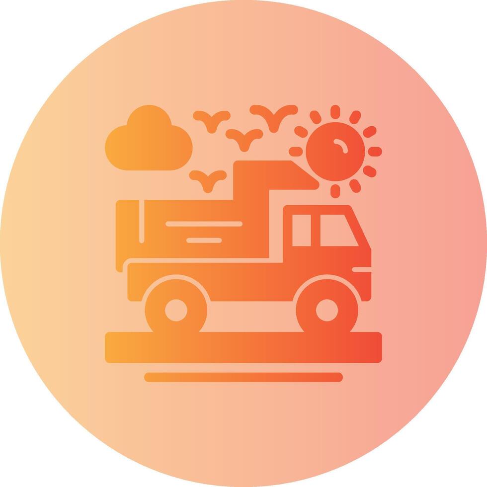 Truck Gradient Circle Icon vector