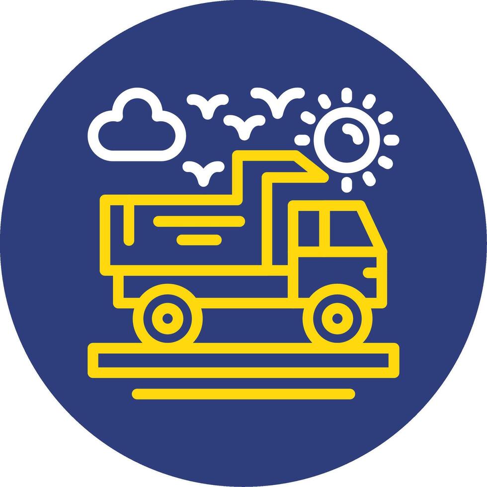 Truck Dual Line Circle Icon vector
