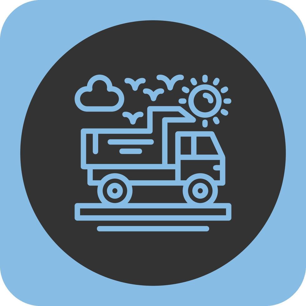Truck Linear Round Icon vector