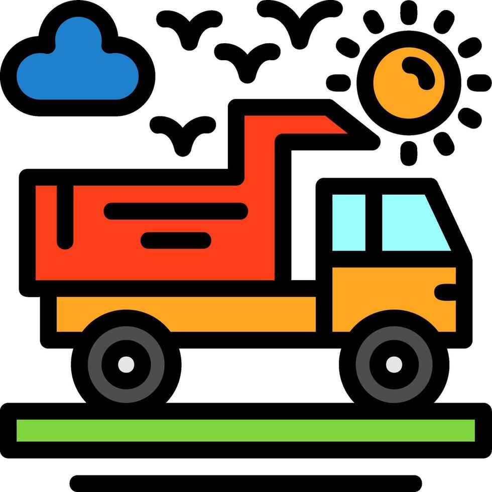 Truck Line Filled Icon vector