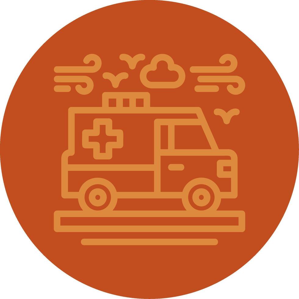 Ambulance Line Multi color Icon vector