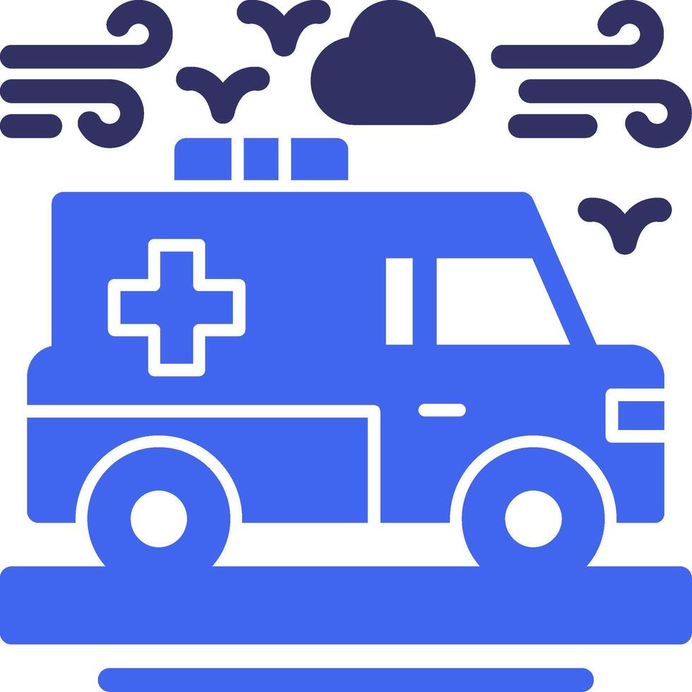 Ambulance Solid Two Color Icon vector