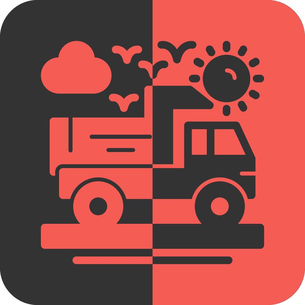 Truck Red Inverse Icon vector