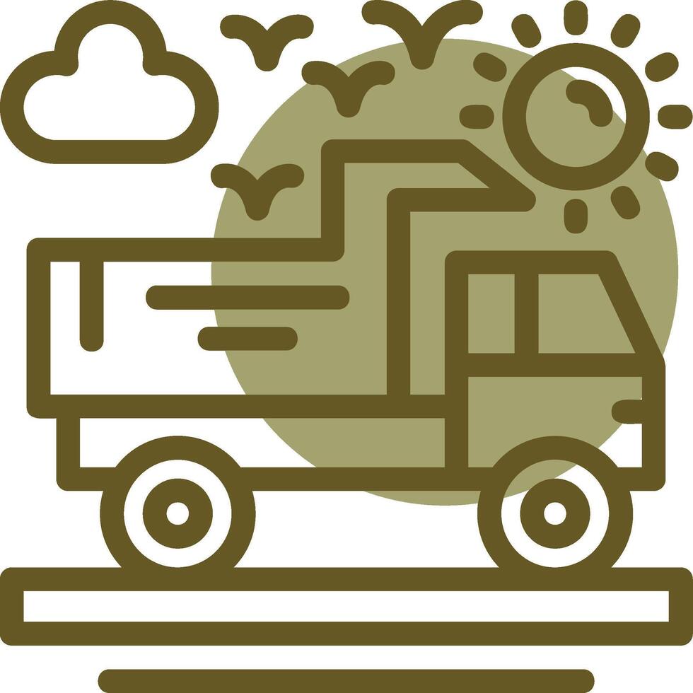 Truck Linear Circle Icon vector