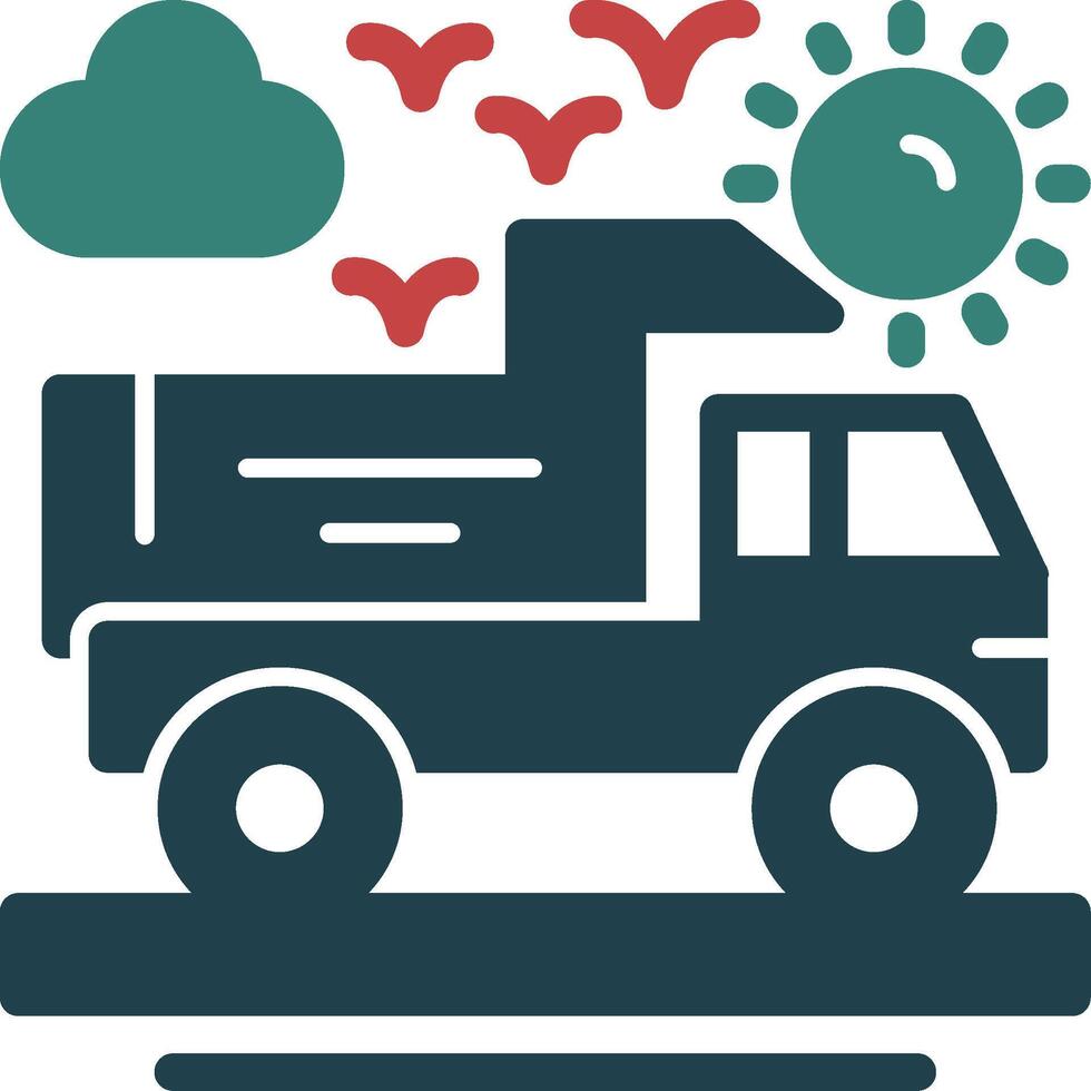 Truck Glyph Two Color Icon vector