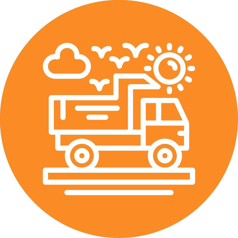 Truck Outline Circle Icon vector
