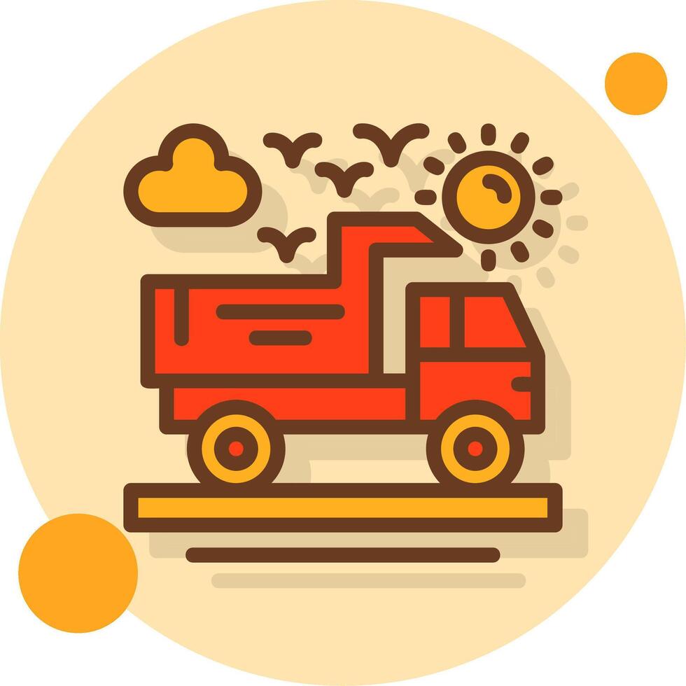 Truck Filled Shadow Circle Icon vector