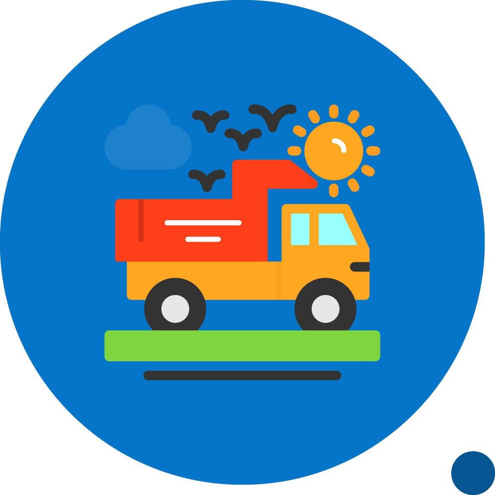 Truck Flat Shadow Icon vector