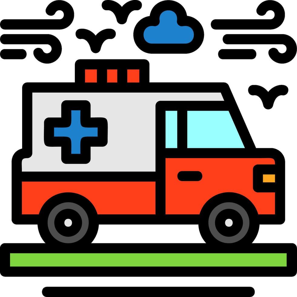 ambulancia línea lleno icono vector