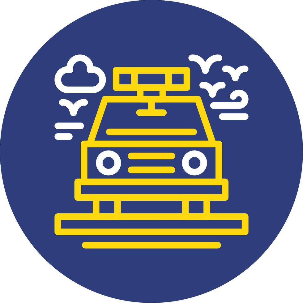 Police car Dual Line Circle Icon vector