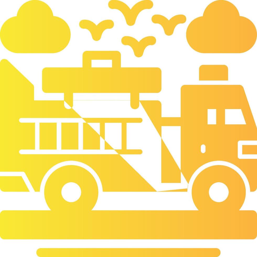 Fire truck Solid Multi Gradient Icon vector