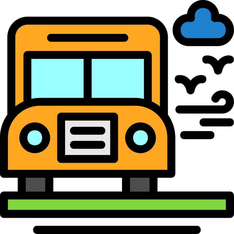 School bus Line Filled Icon vector