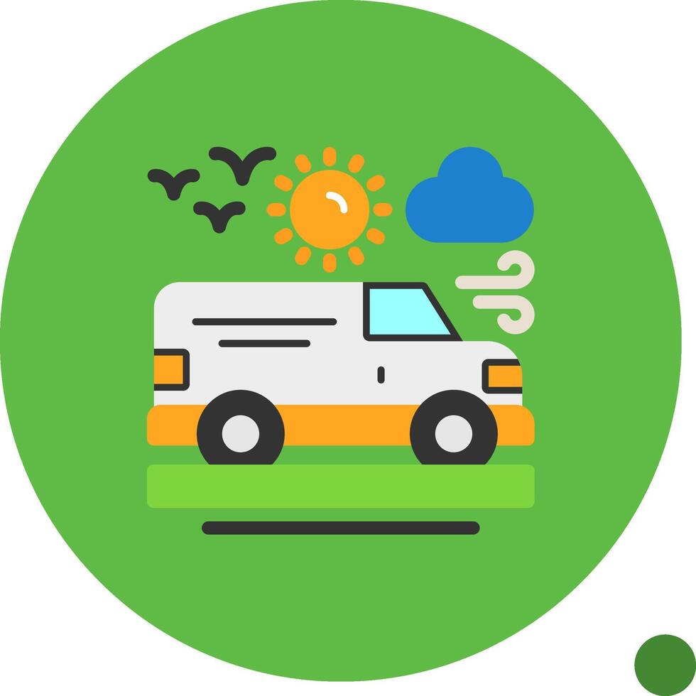 Van Flat Shadow Icon vector