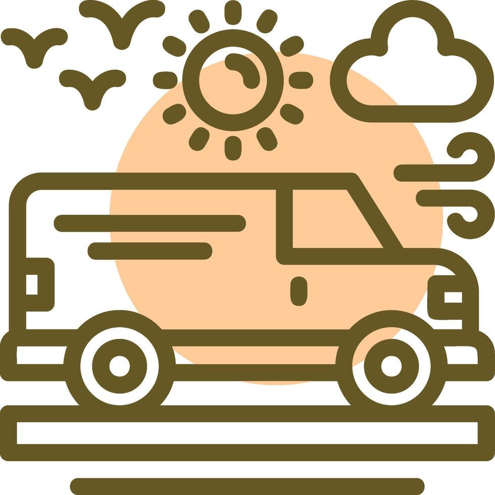 Van Linear Circle Icon vector
