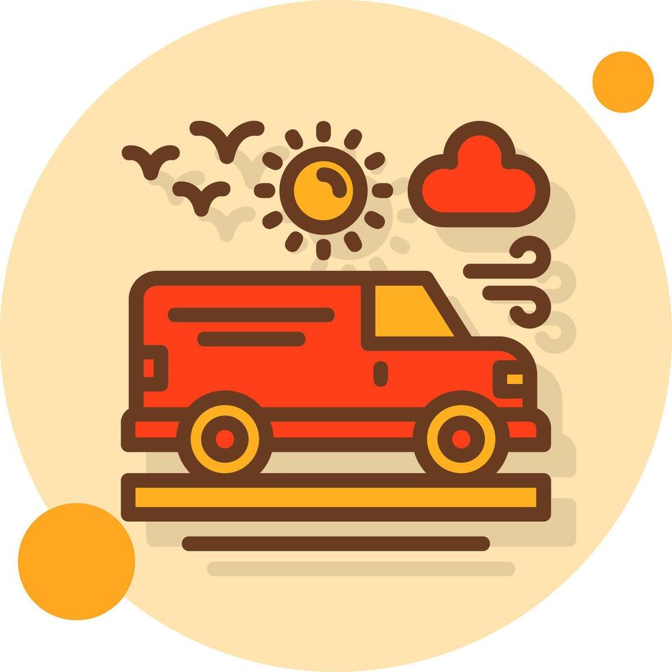 Van Filled Shadow Circle Icon vector