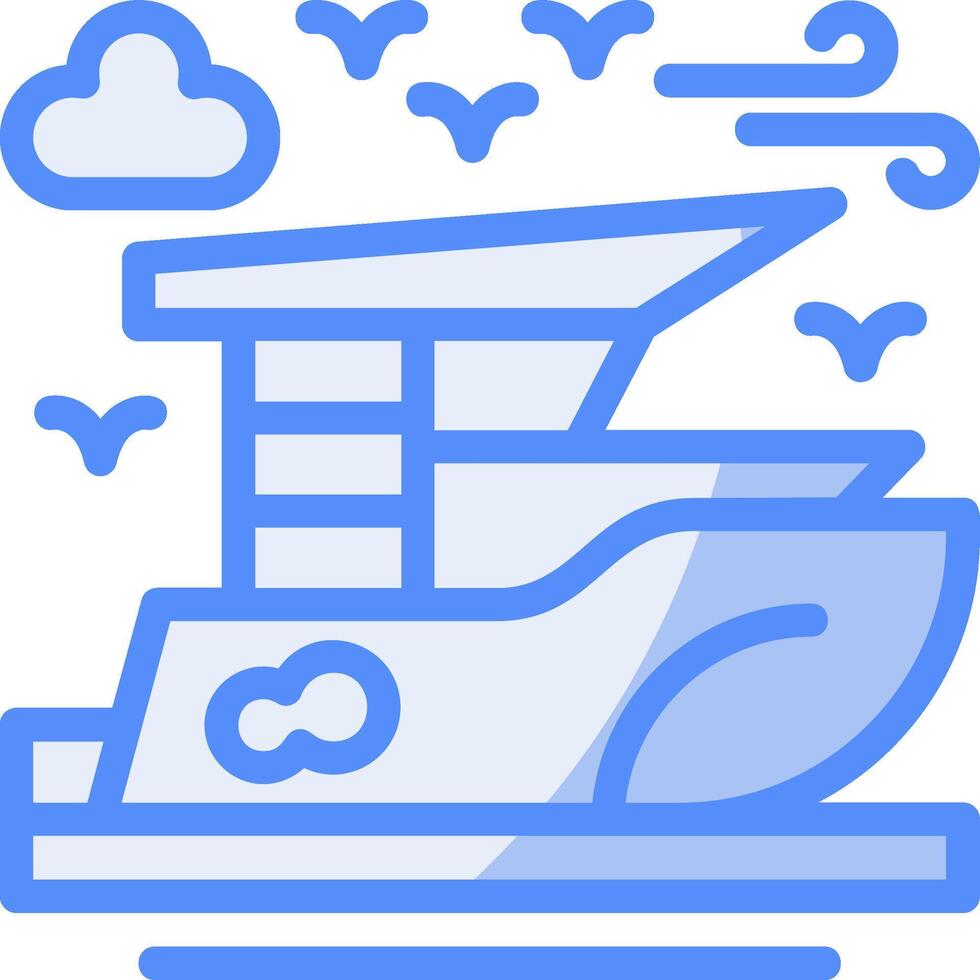 Boat Line Filled Blue Icon vector