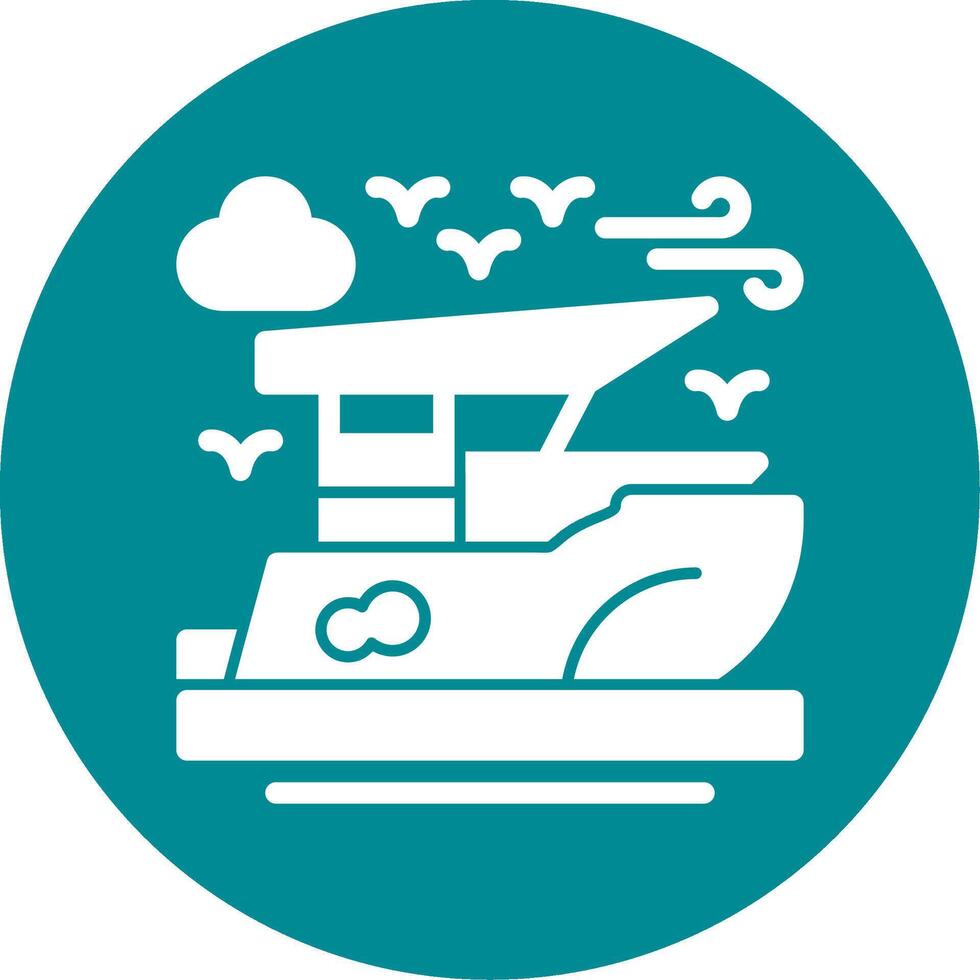 Boat Glyph Circle Icon vector