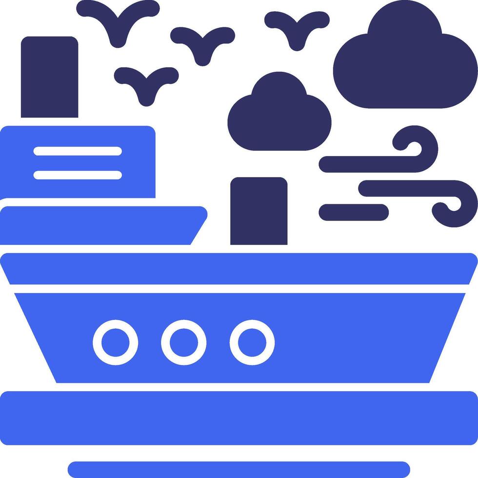 Ship Solid Two Color Icon vector