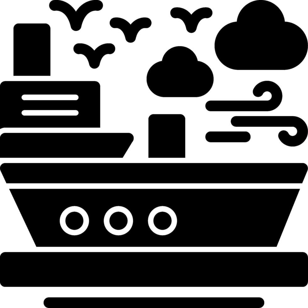 icono de glifo de barco vector