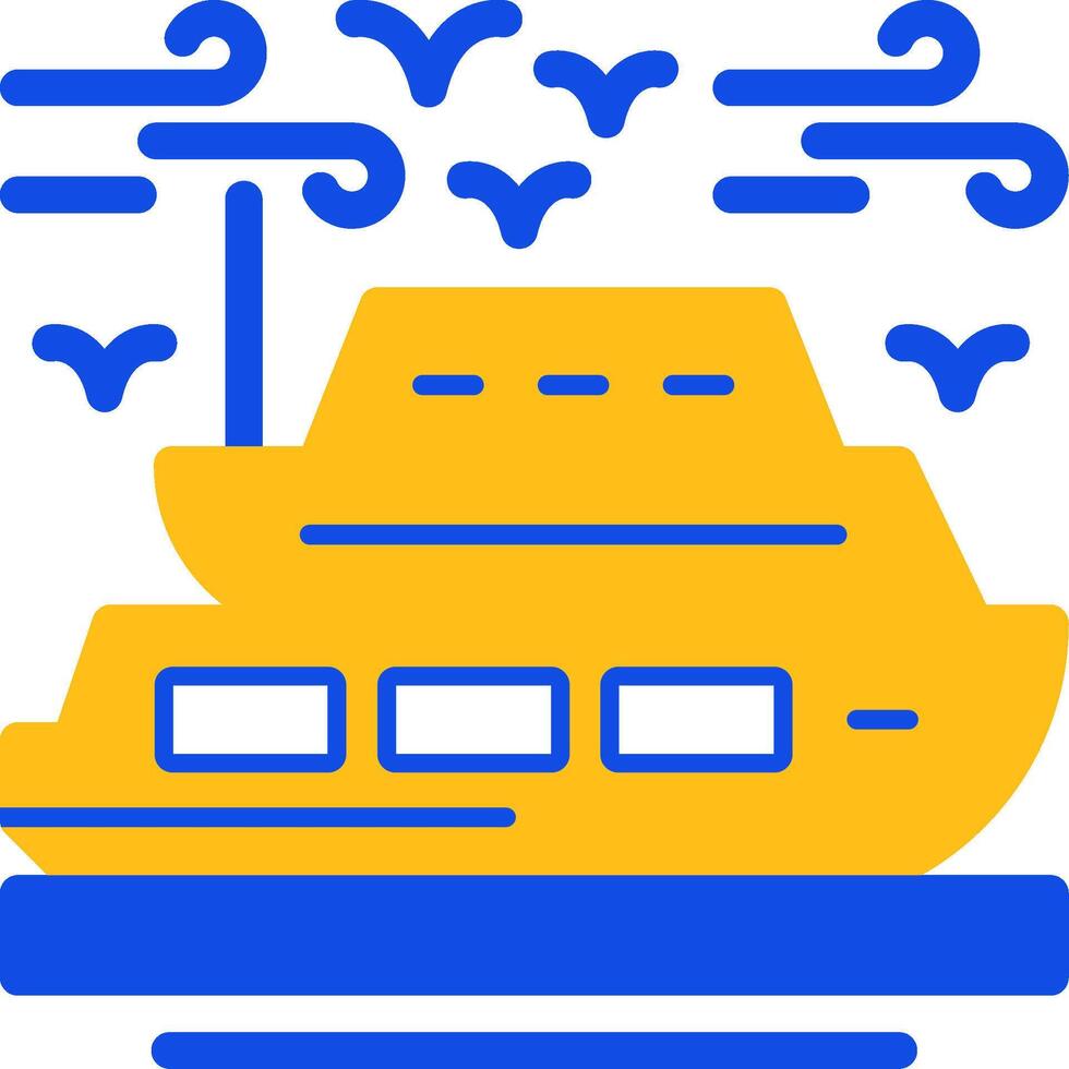 Cruise ship Flat Two Color Icon vector