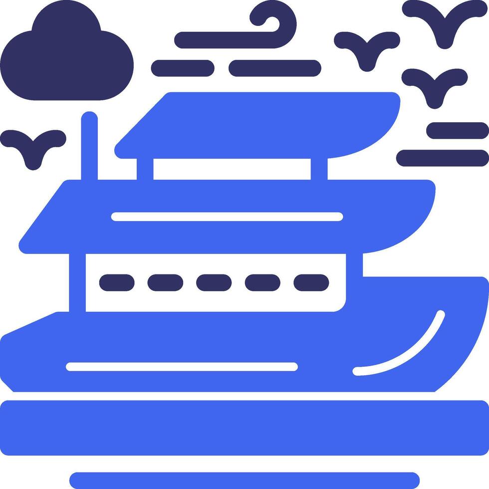 Yacht Solid Two Color Icon vector
