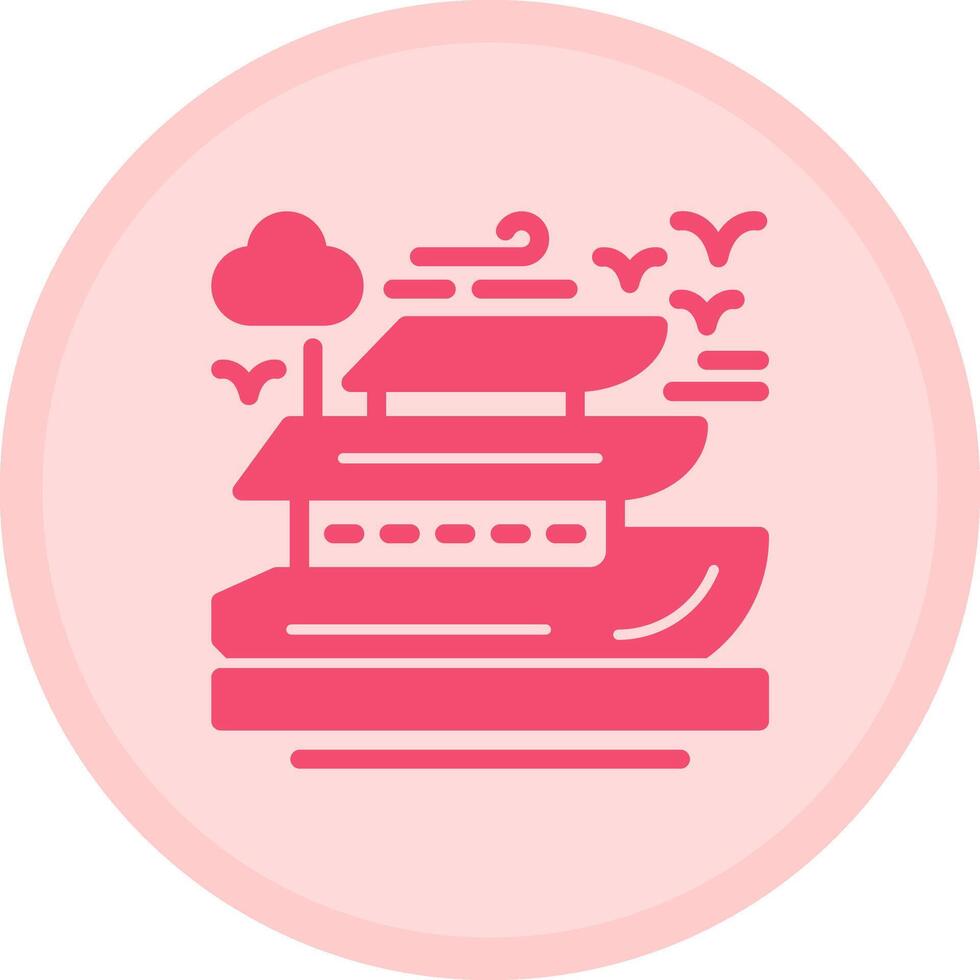 Yacht Multicolor Circle Icon vector