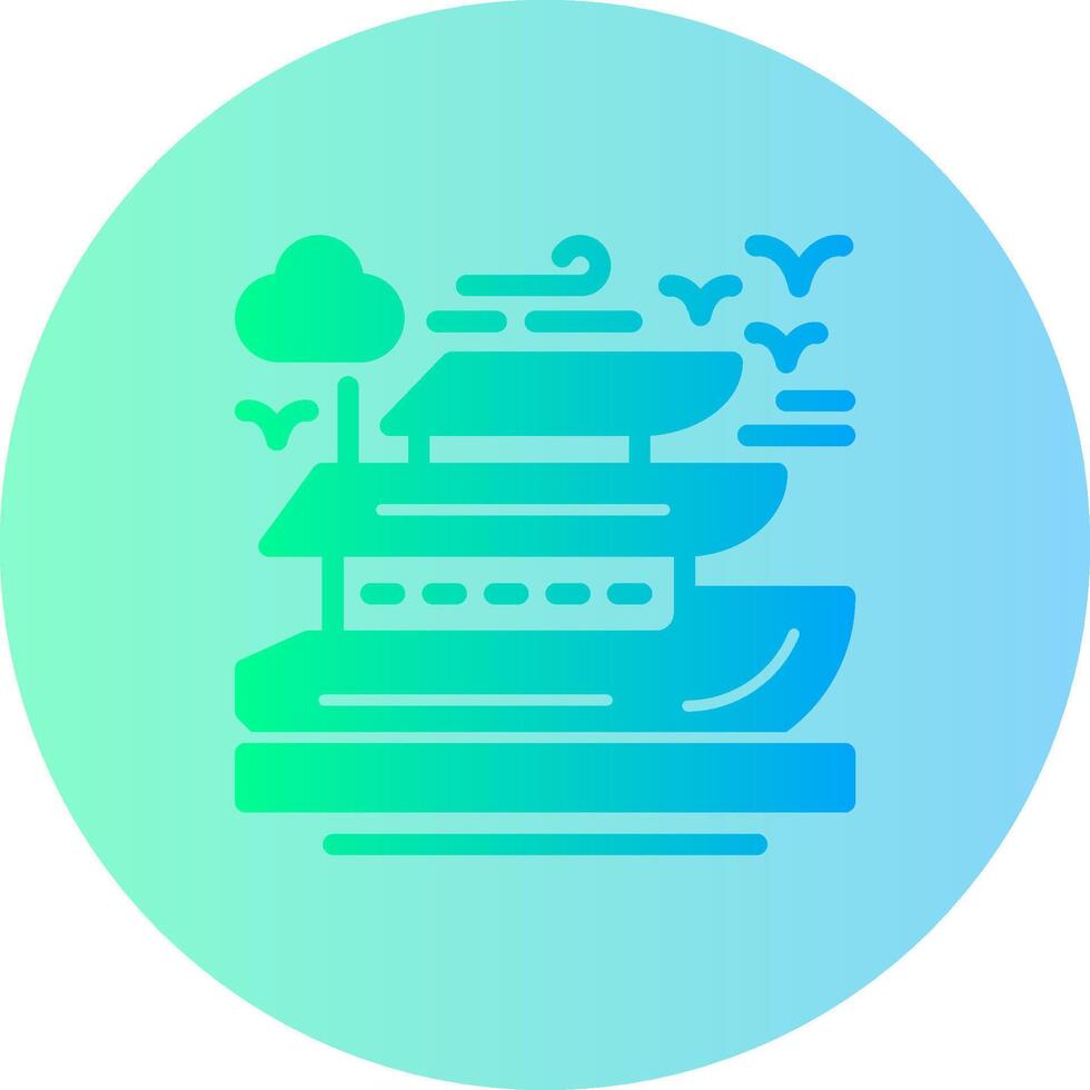 Yacht Gradient Circle Icon vector