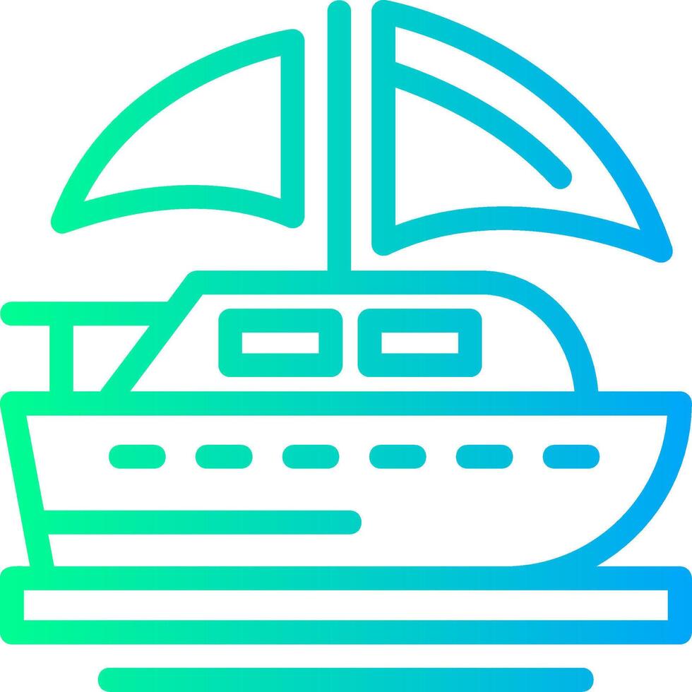 Sailboat Linear Gradient Icon vector