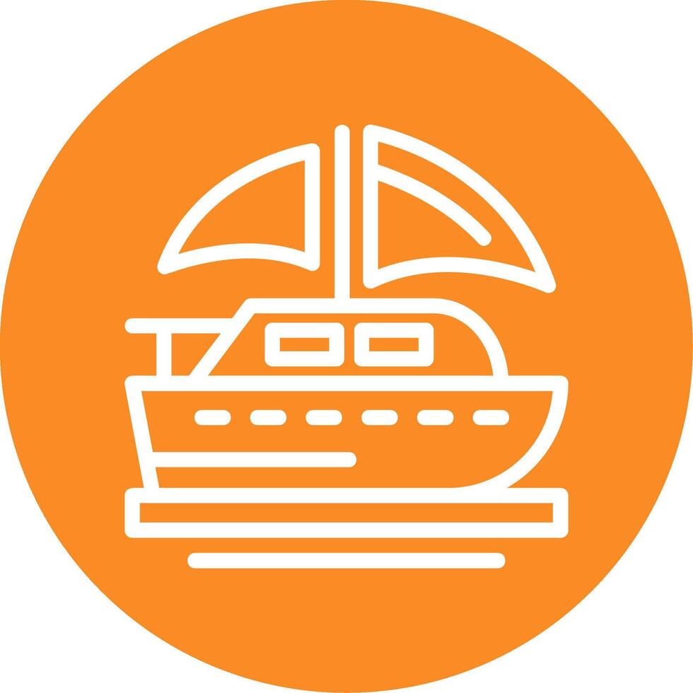 Sailboat Outline Circle Icon vector