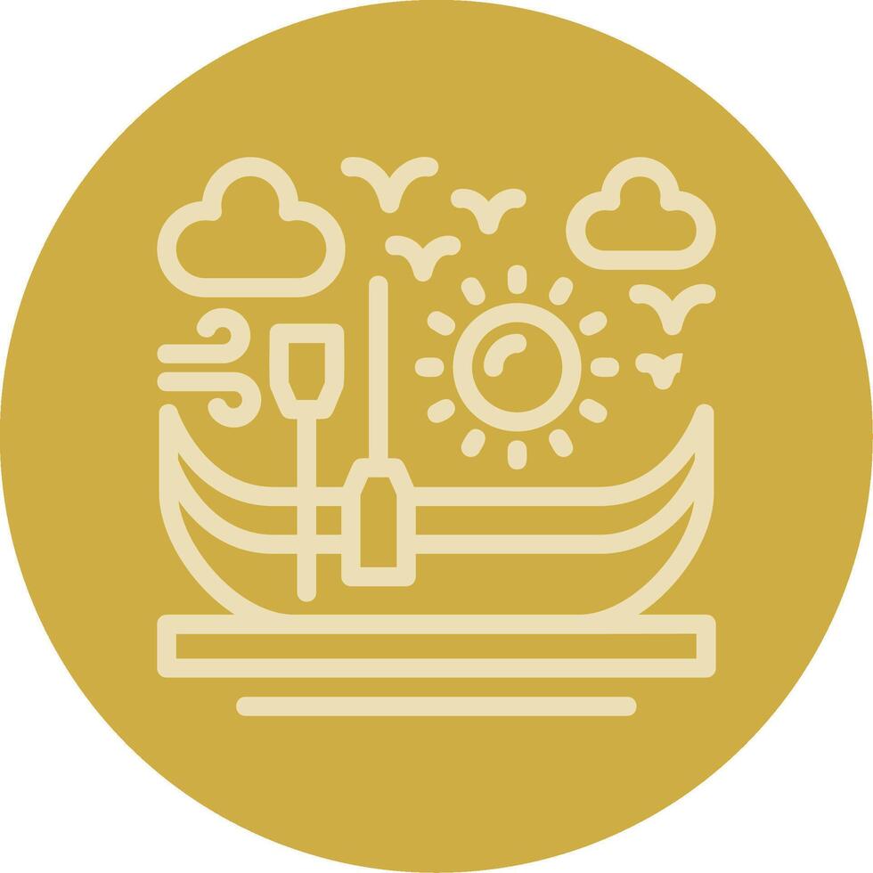 Canoe Line Multi color Icon vector