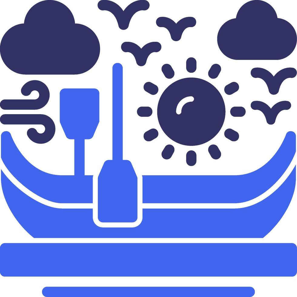 Canoe Solid Two Color Icon vector