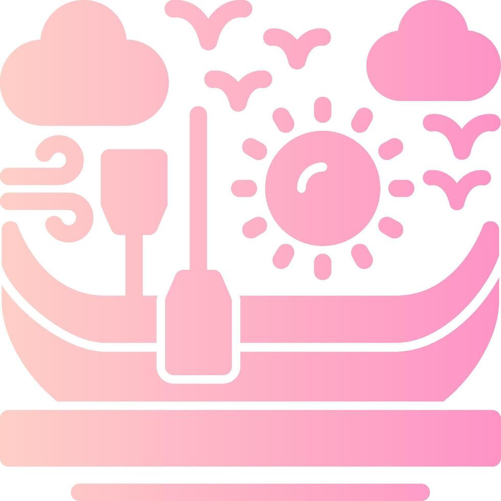 canoa sólido multi degradado icono vector