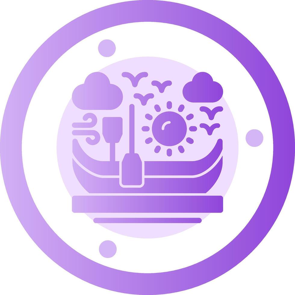 Canoe Glyph Gradient Icon vector