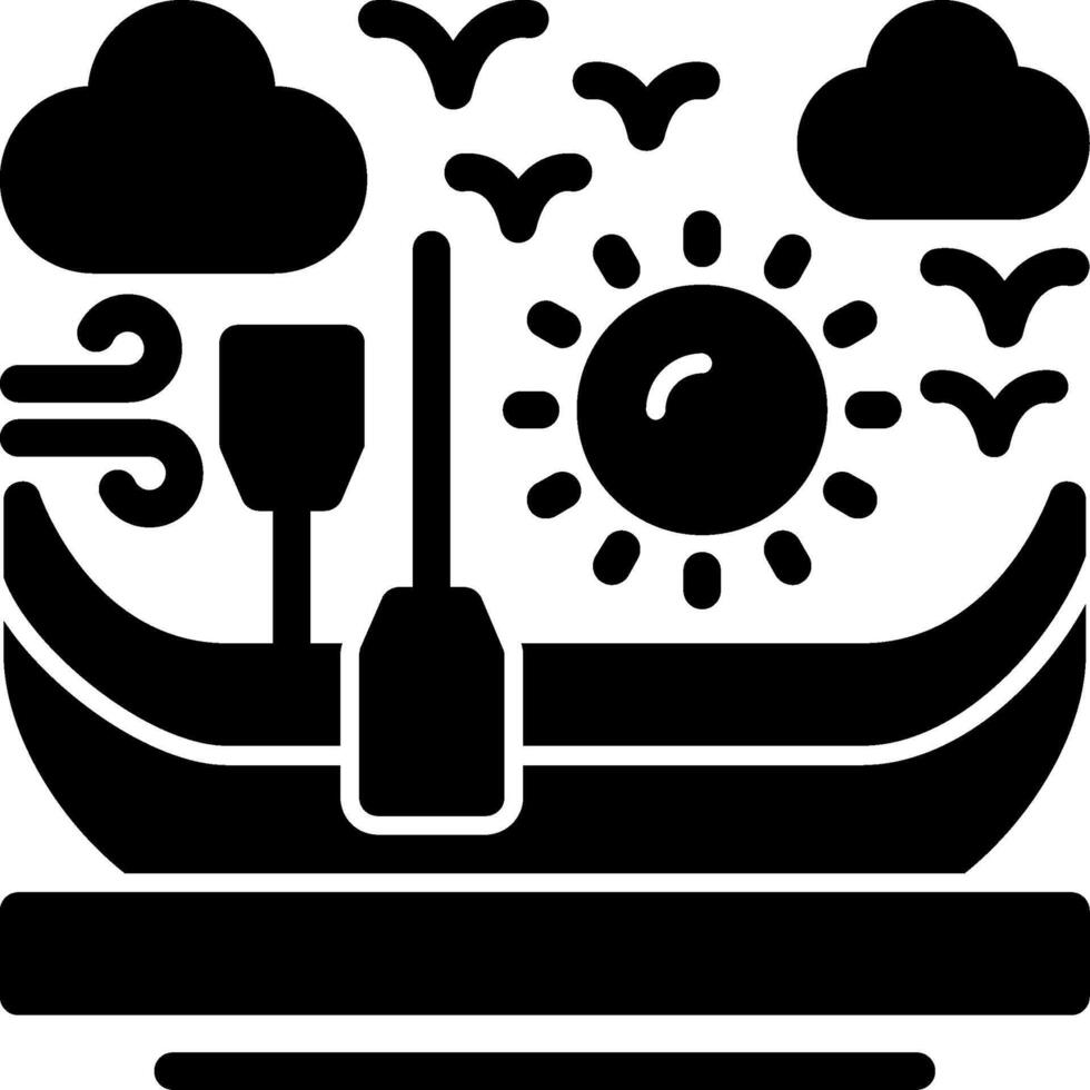 Canoe Glyph Icon vector