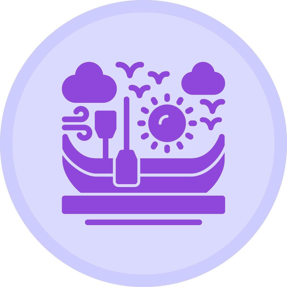 Canoe Multicolor Circle Icon vector